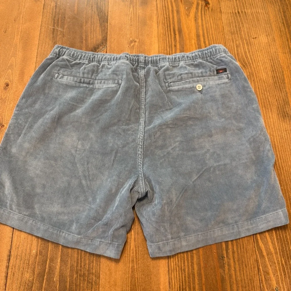 Faherty Blue Corduroy Flat Front Shorts